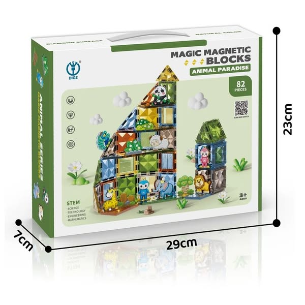 Magic Magnetic Blocks Animal Paradise 82 Pieces