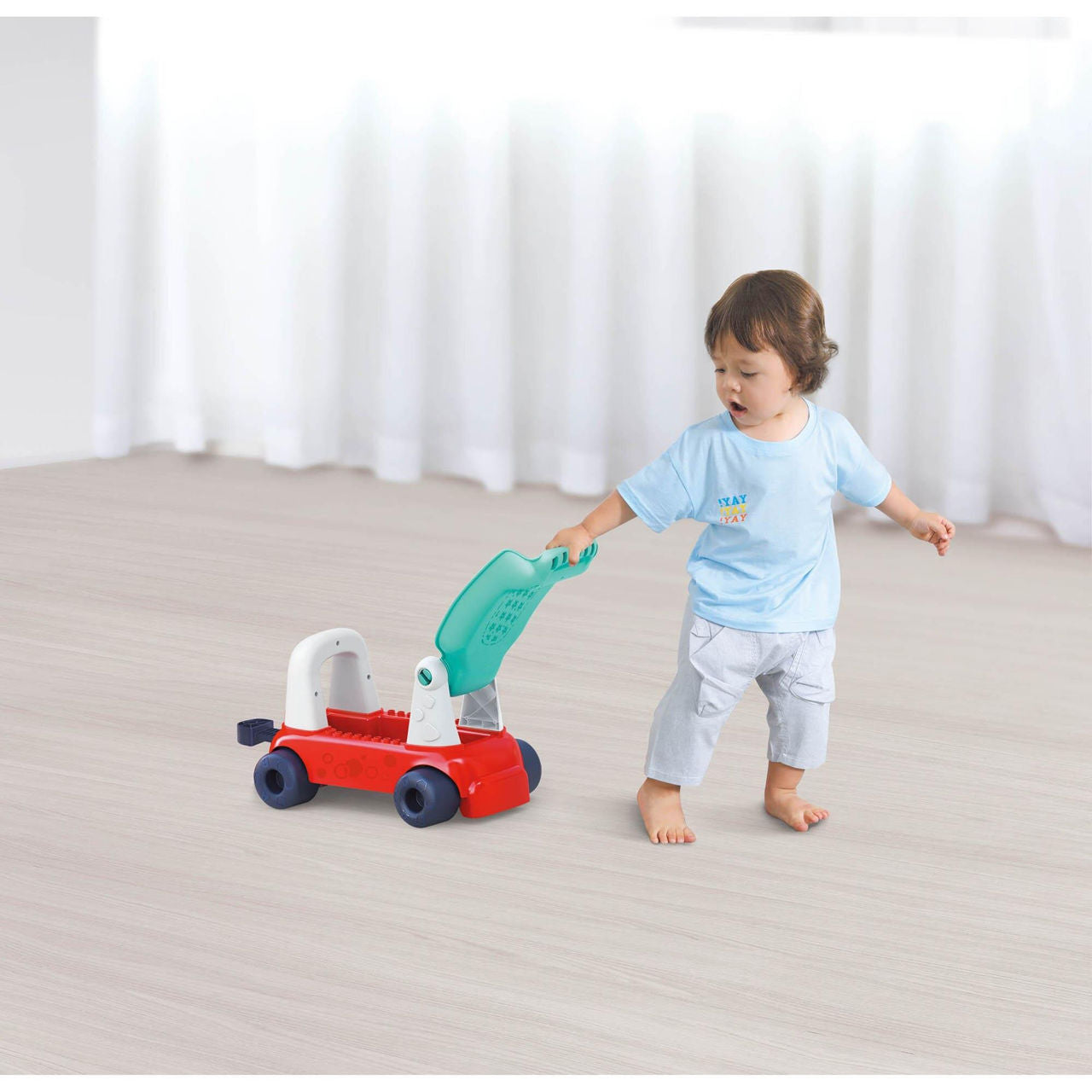 HOLA 4 IN 1 Push Walker and Ride-on Learning Train