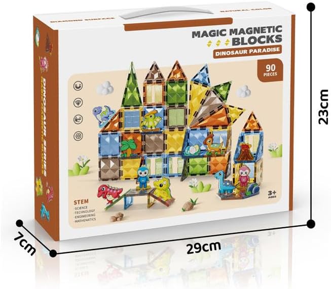 Magic Magnetic Blocks Dinosaur Paradise 90 Pieces