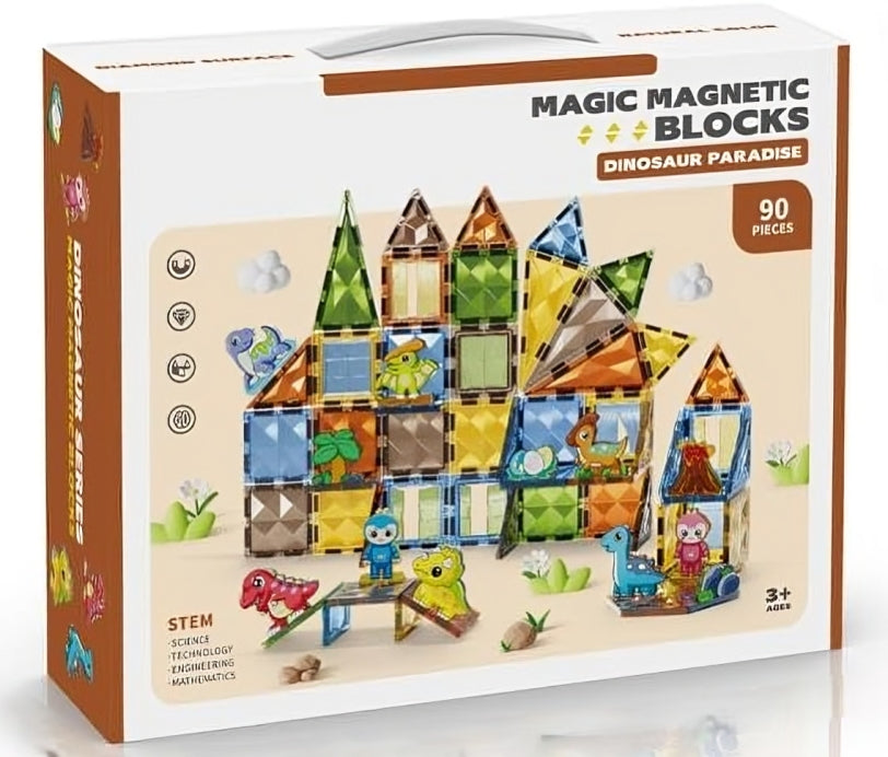 Magic Magnetic Blocks Dinosaur Paradise 90 Pieces