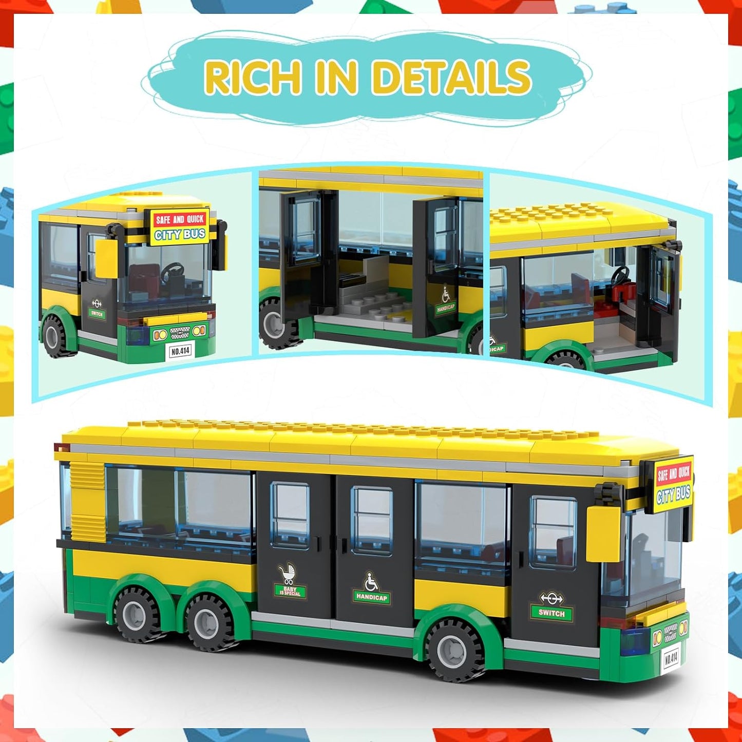City Bus building Blocks Lego Set 416 pcs