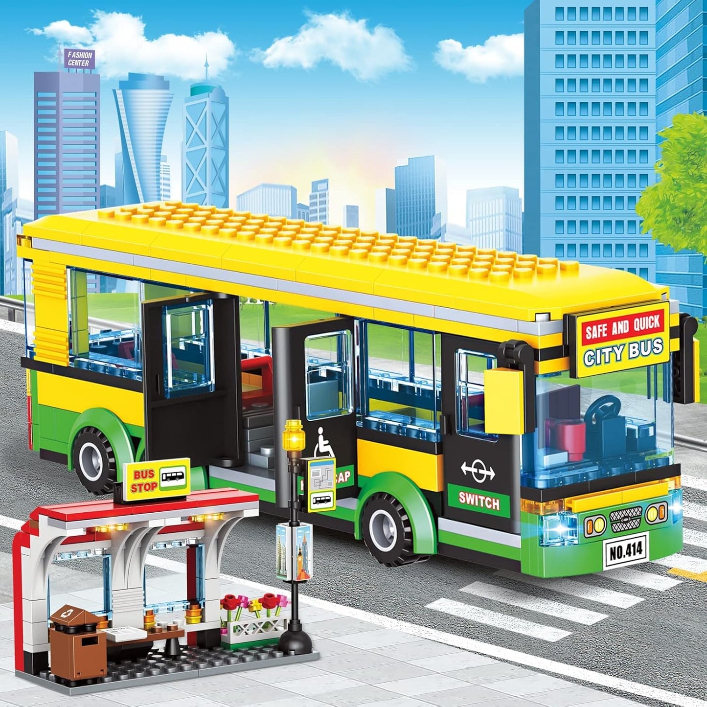 City Bus building Blocks Lego Set 416 pcs