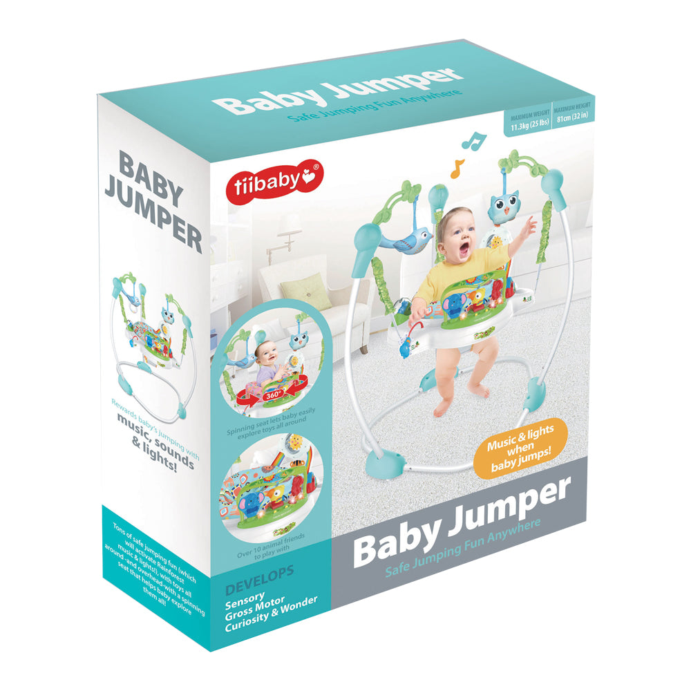 Tiibaby Baby Jumper with Music & Lights - Light Blue Color