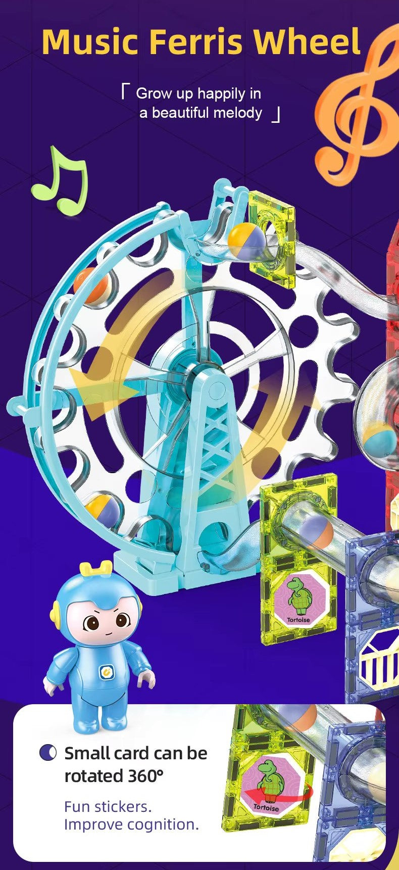 Magic Magnetic Blocks Electric Music Version 109 Pieces