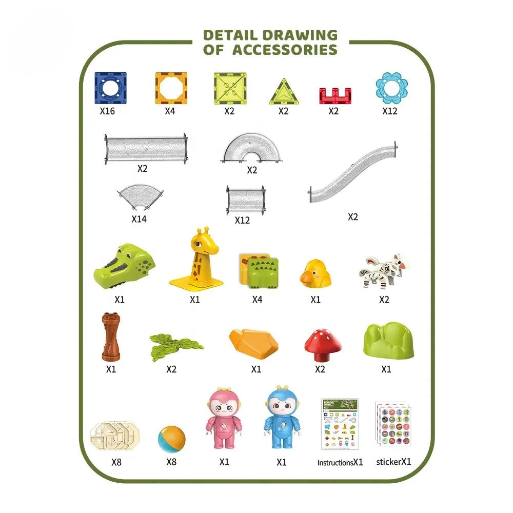 Magic Magnetic Blocks Animal Paradise 104 Pieces