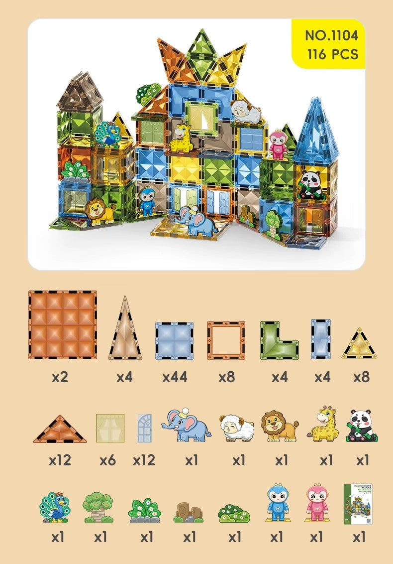 Magic Magnetic Blocks Animal Paradise 116 Pieces