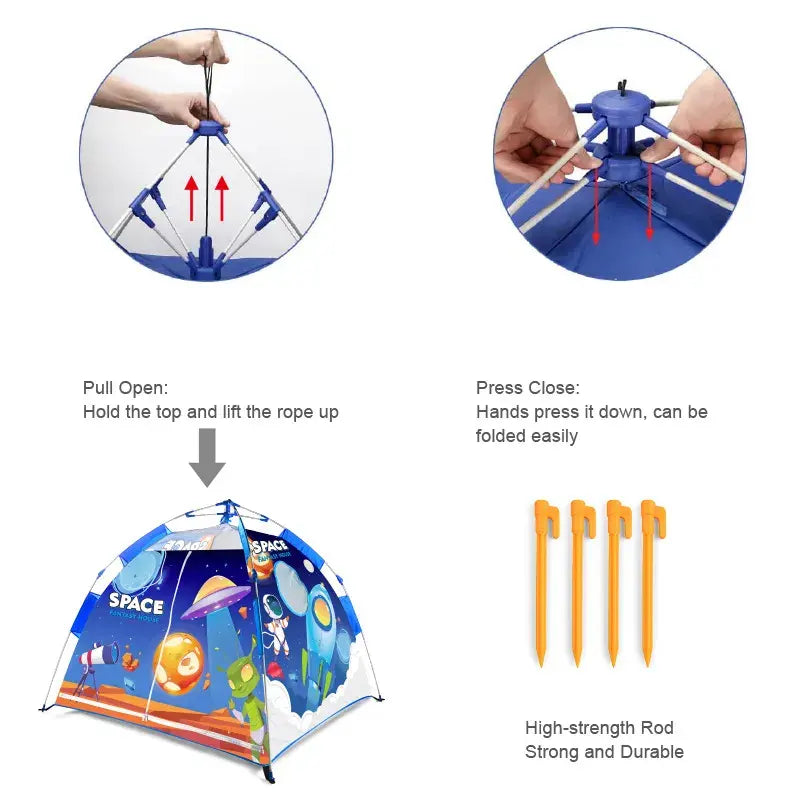 Children Tent Convenient and Practical Auto Pull Open Press Close