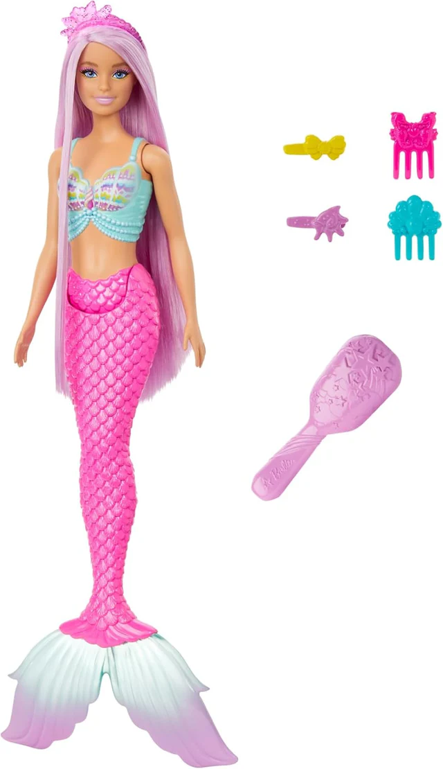 Barbie Mermaid Doll With 7-inch-Long Fantasy Hair & Accessories For Styling Play - 3Y+