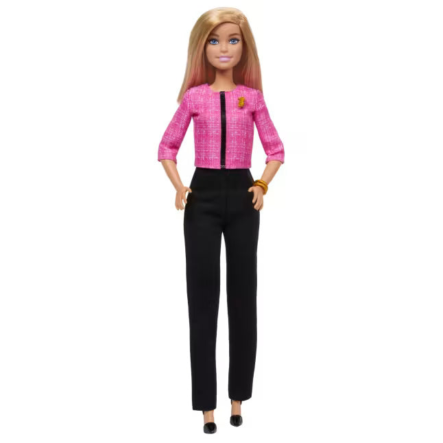 Barbie Future Leader Doll, Blonde, Wearing Outfit With 2 Golden Bracelets & Pin - 3Y+