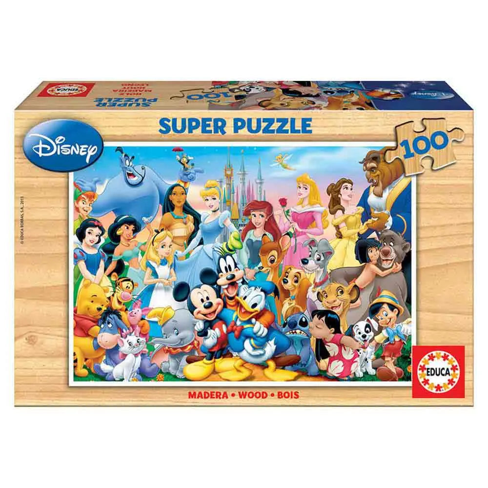 EDUCA Super Disney Characters Wooden Puzzle 100pcs - 6Y+