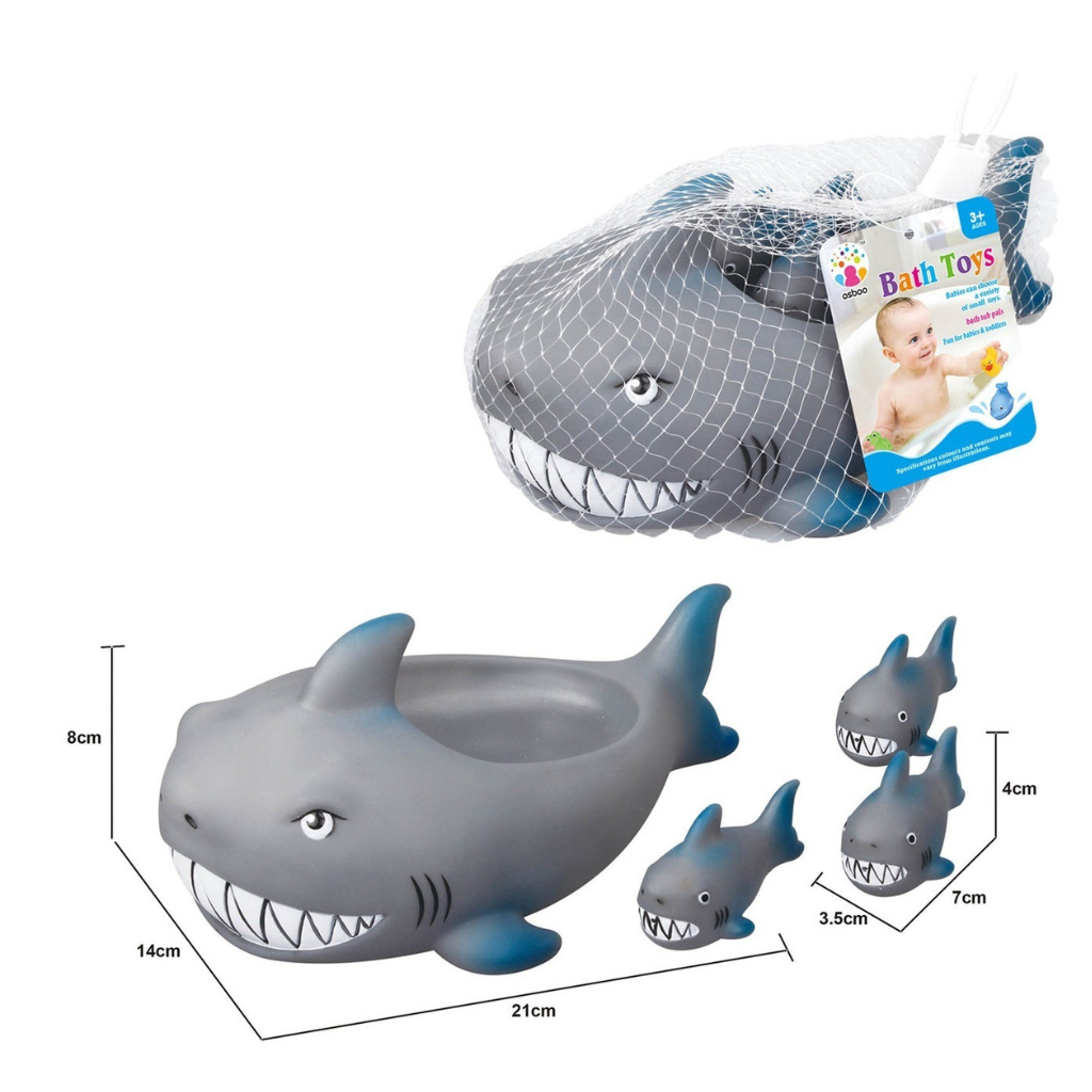 Rubber Shark Family Bath Toy Seby