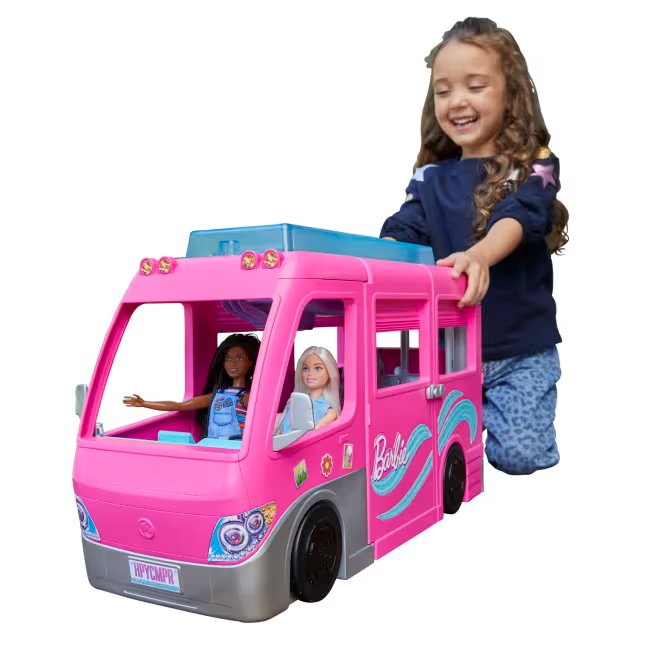 Barbie Camper Doll Playset With 60 Accessories, 30-Inch Slide, Dream Camper - 3Y+