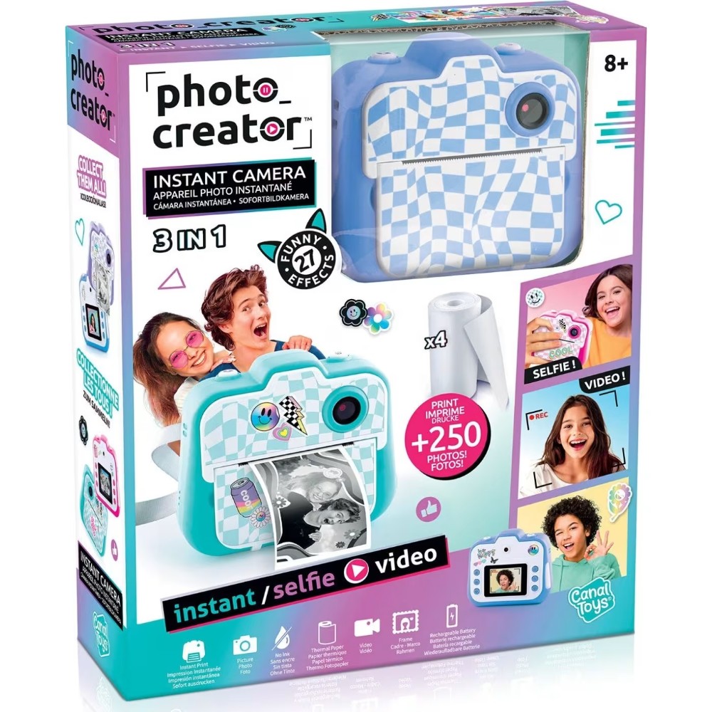 Instant Print Camera - Selfie & Video - Inkless Print on Thermal Paper - 8Y+
