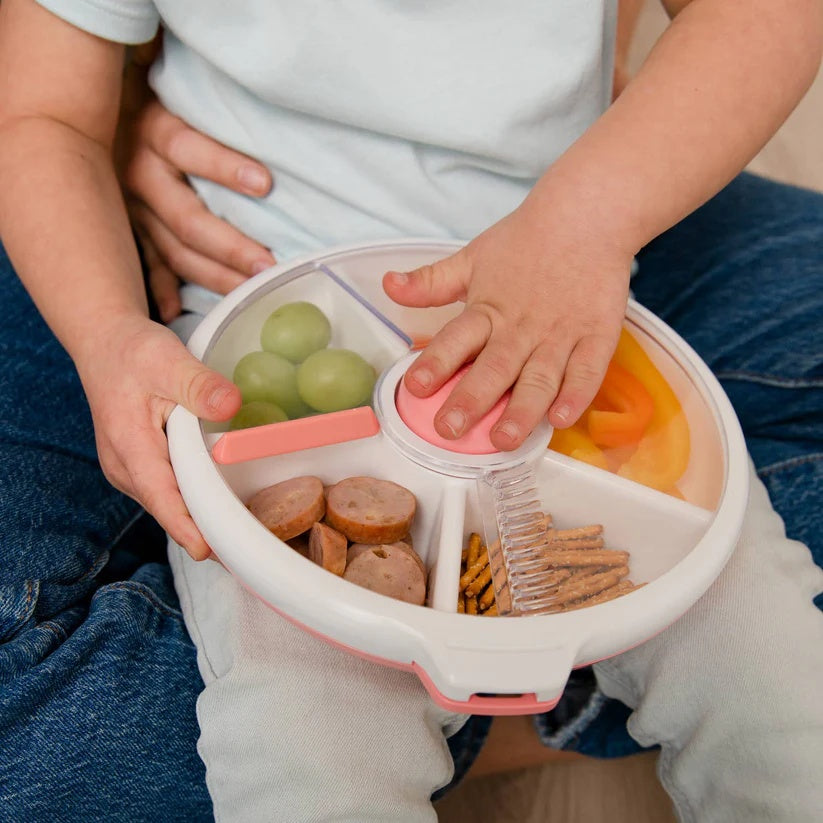 Kids Snack Spinner Box with Hand Strap - BPA Free | Dishwasher Safe | No Spill, Leakproof