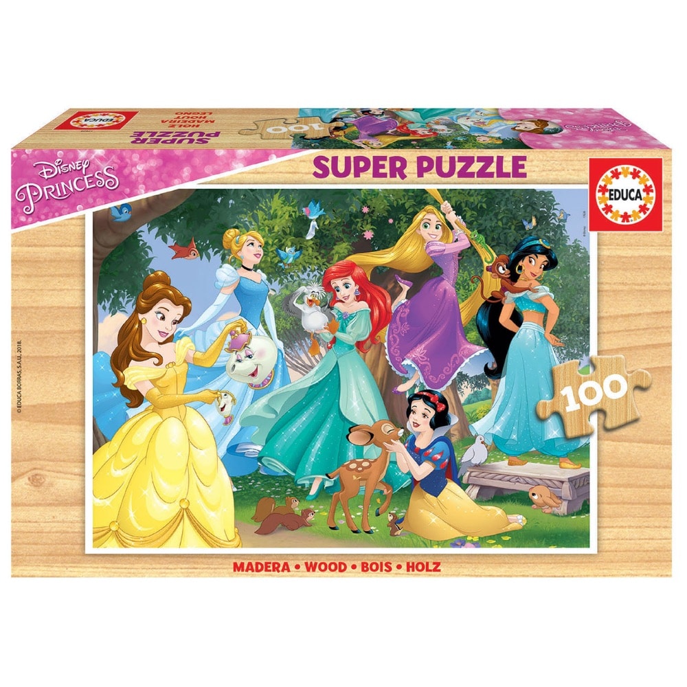 EDUCA Super Disney Princess Wooden Puzzle 100pcs - 6Y+