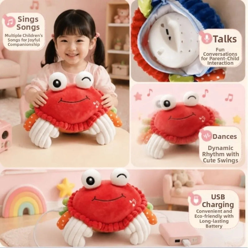 Bouncing Interactive Musical Plush Crab with Voice Function - 6M+