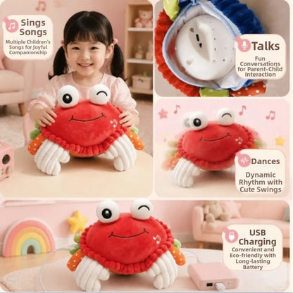 Bouncing Interactive Musical Plush Crab with Voice Function - 6M+