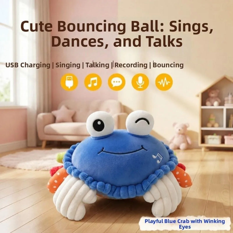 Bouncing Interactive Musical Plush Crab with Voice Function - 6M+