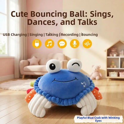 Bouncing Interactive Musical Plush Crab with Voice Function - 6M+