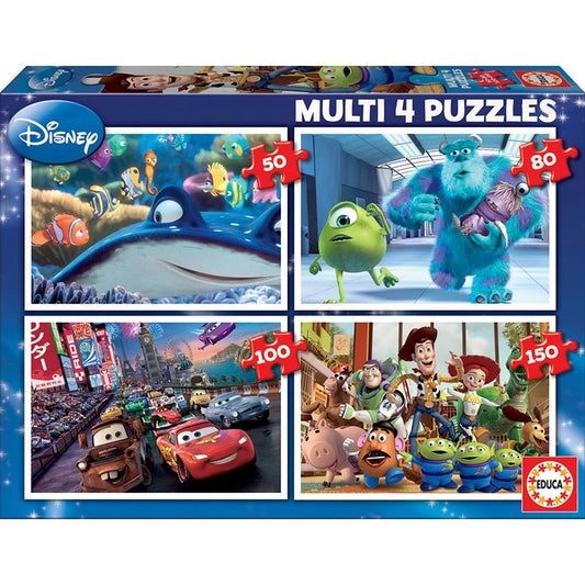 EDUCA Disney Pixar Multi 4 Puzzles - 5Y+