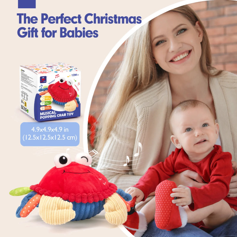 Bouncing Interactive Musical Plush Crab with Voice Function - 6M+