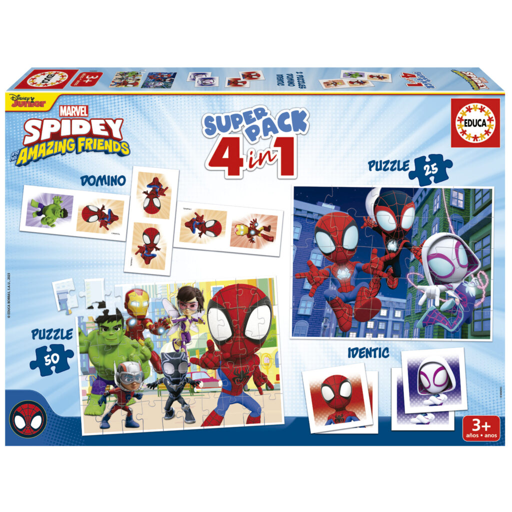 EDUCA  Superpack 4 in 1 Spidey and his Amazing Friends - 3Y+