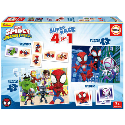 EDUCA  Superpack 4 in 1 Spidey and his Amazing Friends - 3Y+