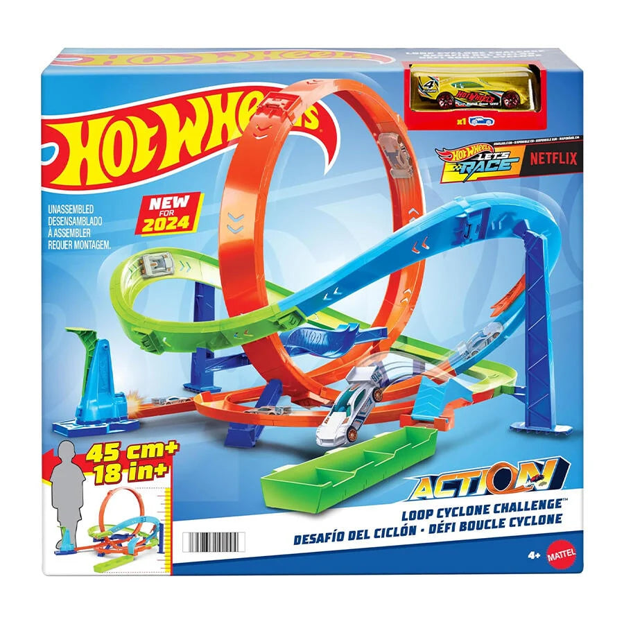 Hot Wheels Action Loop Cyclone Challenge Track Set - 4Y+