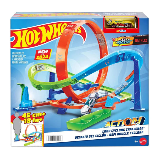 Hot Wheels Action Loop Cyclone Challenge Track Set - 4Y+
