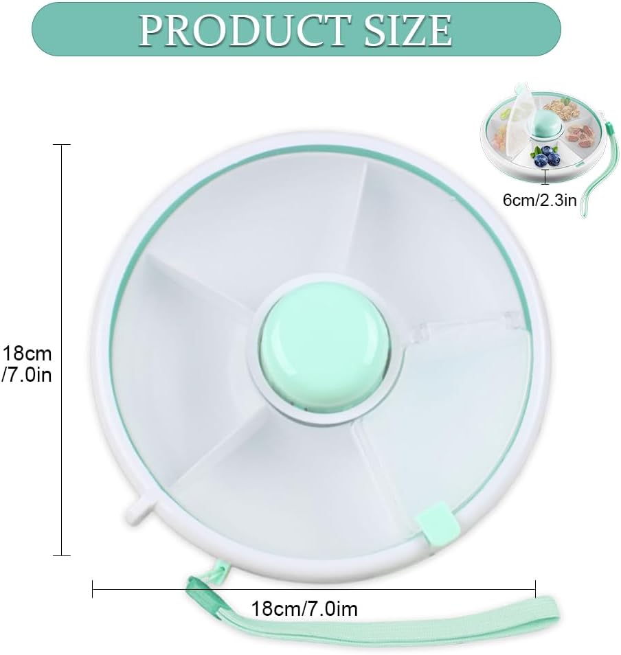 Kids Snack Spinner Box with Hand Strap - BPA Free | Dishwasher Safe | No Spill, Leakproof