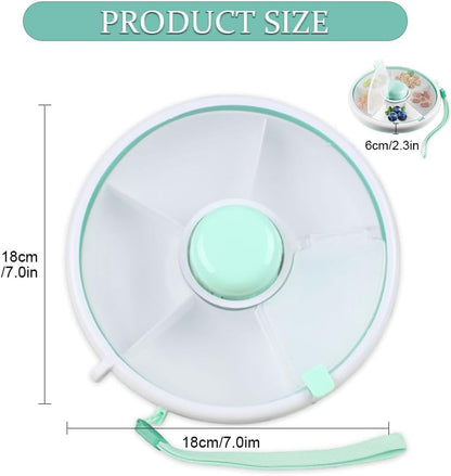 Kids Snack Spinner Box with Hand Strap - BPA Free | Dishwasher Safe | No Spill, Leakproof