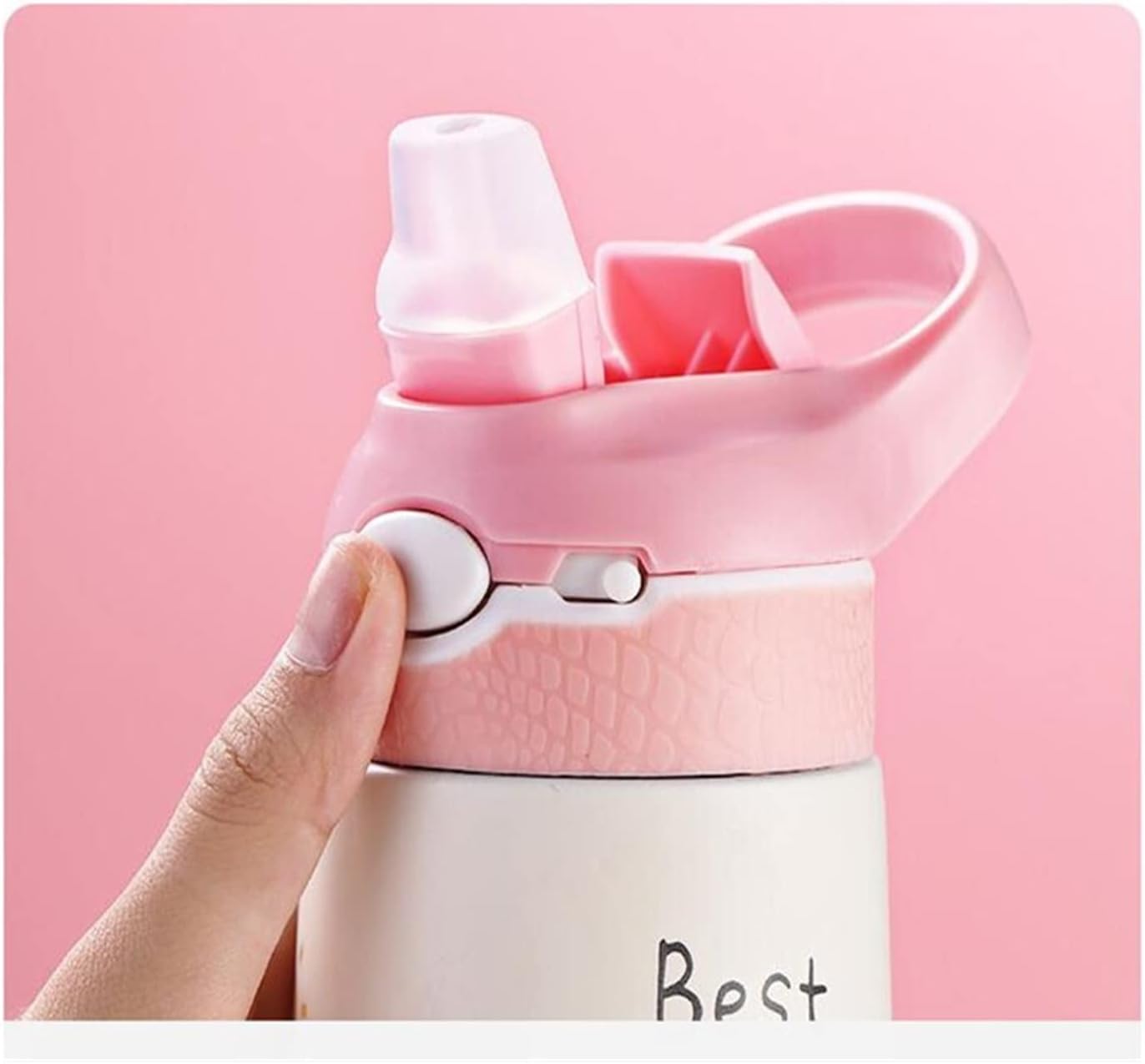 Kids Insulated BPA-free Stainless Steel Water Bottle with Straw & Handle – 400ml