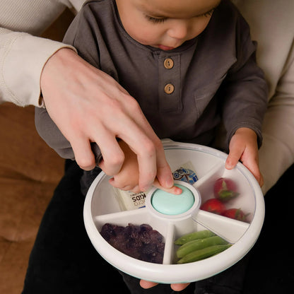 Kids Snack Spinner Box with Hand Strap - BPA Free | Dishwasher Safe | No Spill, Leakproof