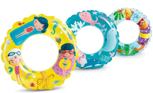 INTEX INFLATABLE TRANSPARENT RING SWIM TUBE 61CM | 6-10Y