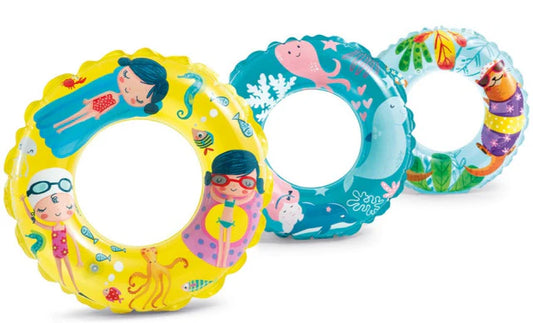INTEX INFLATABLE TRANSPARENT RING SWIM TUBE 61CM | 6-10Y