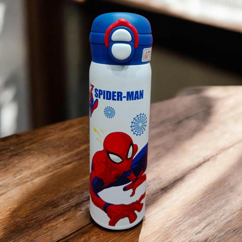 Spiderman Kids Stainless Steel Insulated Water Bottle Direct Drink & Straw Lid - 500mL