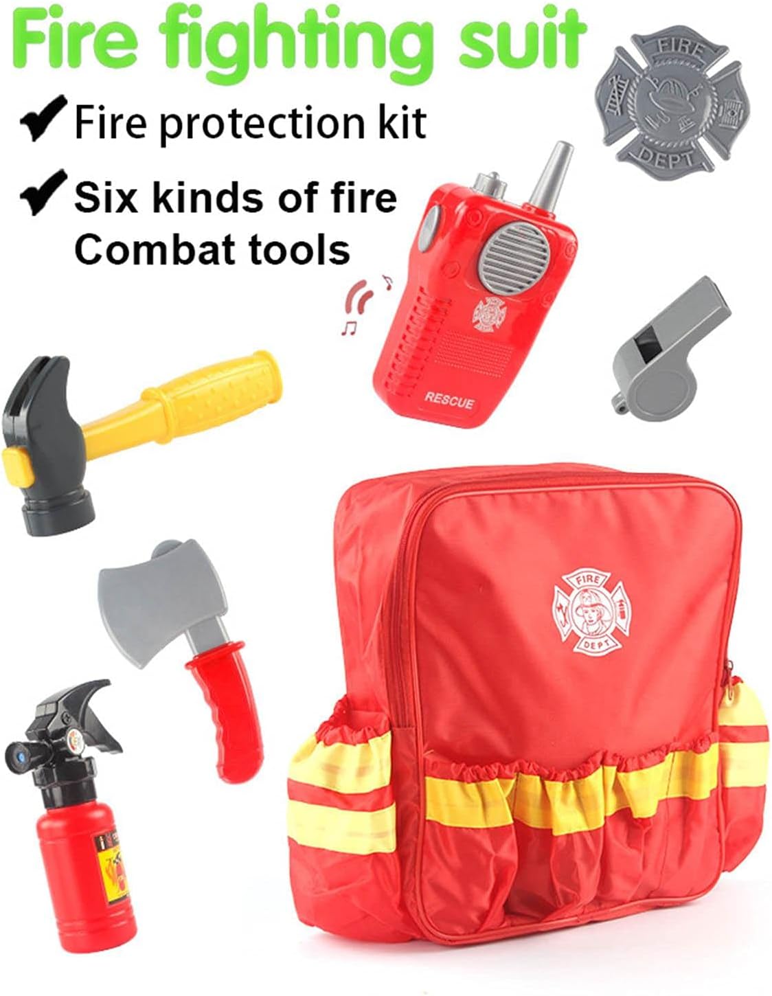 Fireman Pretend Play Toy, Toddler Fireman Dress up