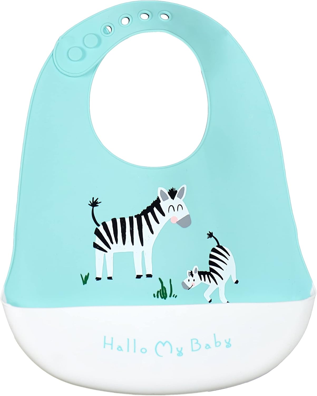 BPA Free Silicone Baby Bib with Catch Pocket - 6-36M