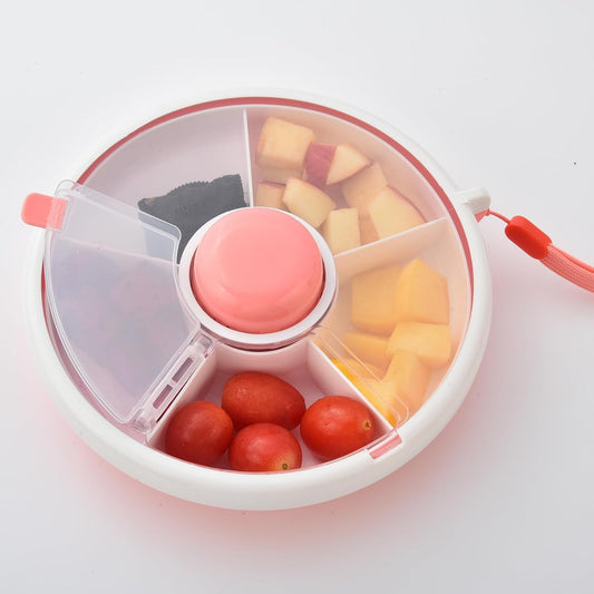 Kids Snack Spinner Box with Hand Strap - BPA Free | Dishwasher Safe | No Spill, Leakproof