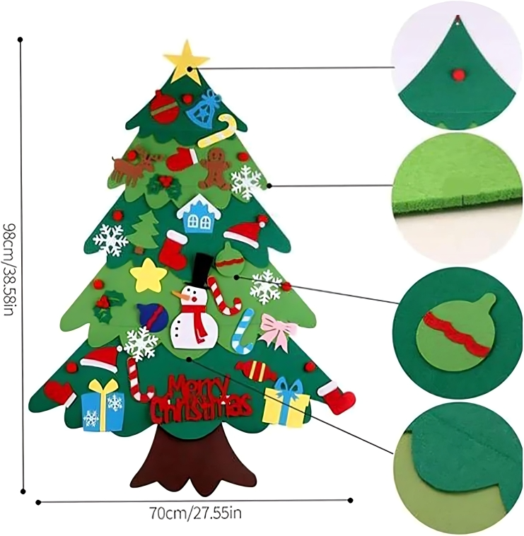 DIY Kids Hanging Christmas Tree Kit – Montessori Educational Toy - 18M+