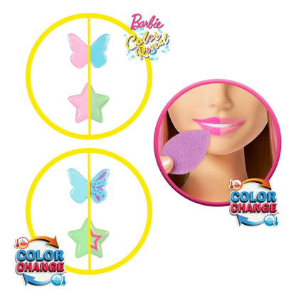 Barbie Color Reveal - Blonde Hair Styling Head, Pastel Highlights - Over 20 Hair Accessories - 3Y+