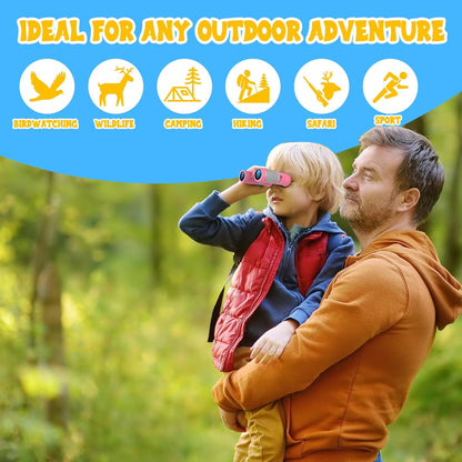 Kids Foldable Binoculars 8x Magnification - 3-12Y