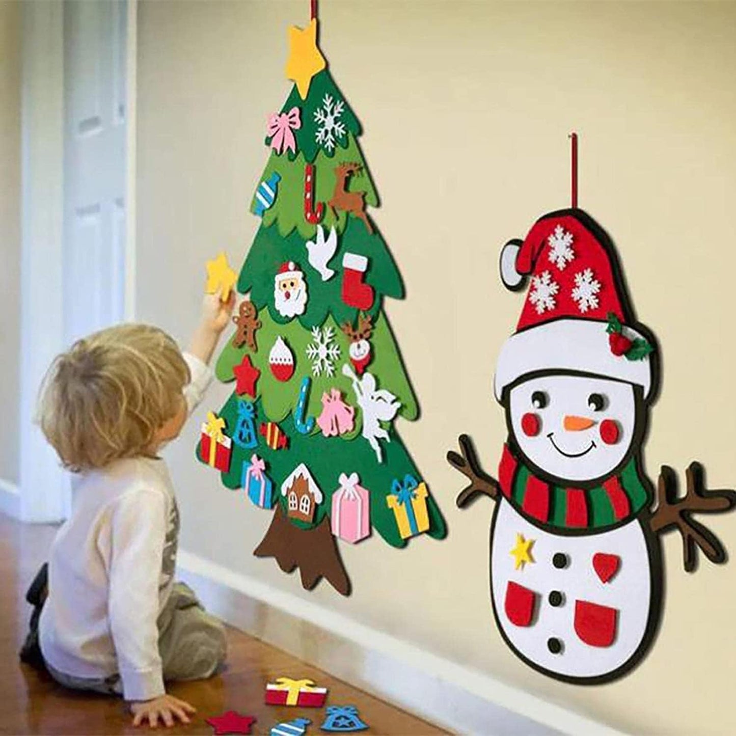 DIY Kids Hanging Christmas Tree Kit – Montessori Educational Toy - 18M+