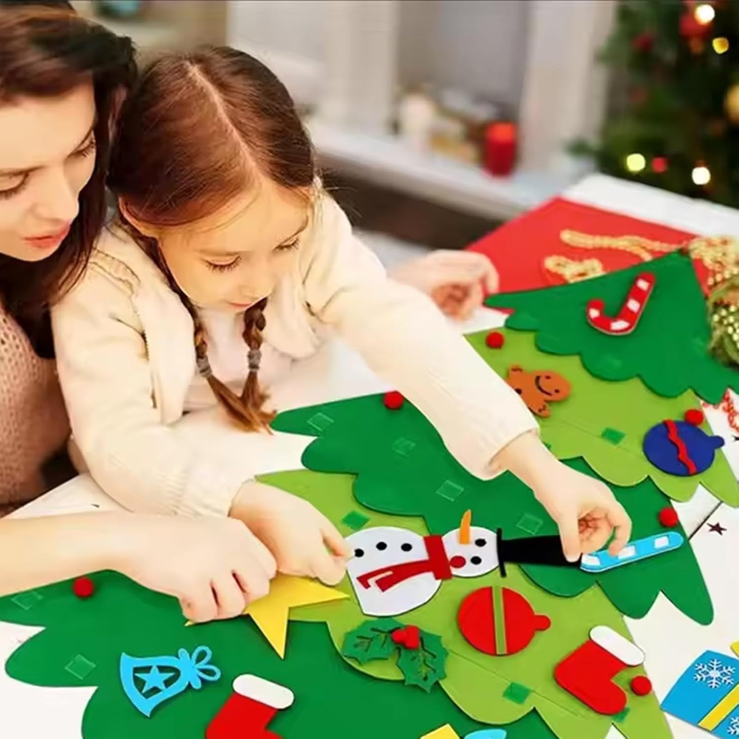 DIY Kids Hanging Christmas Tree Kit – Montessori Educational Toy - 18M+