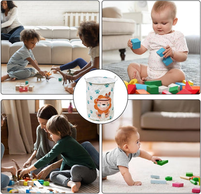 Foldable Toy Storage Basket & Laundry Hamper (H 50 cm x D 40 cm)