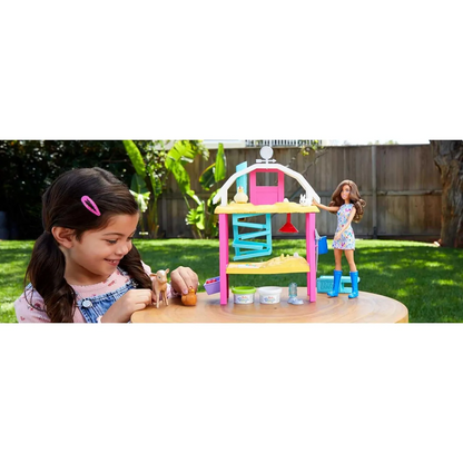 Barbie Doll and Playset with Coop, Animals, Dough, Molds and More, Hatch and Gather Egg Farm - 3Y+