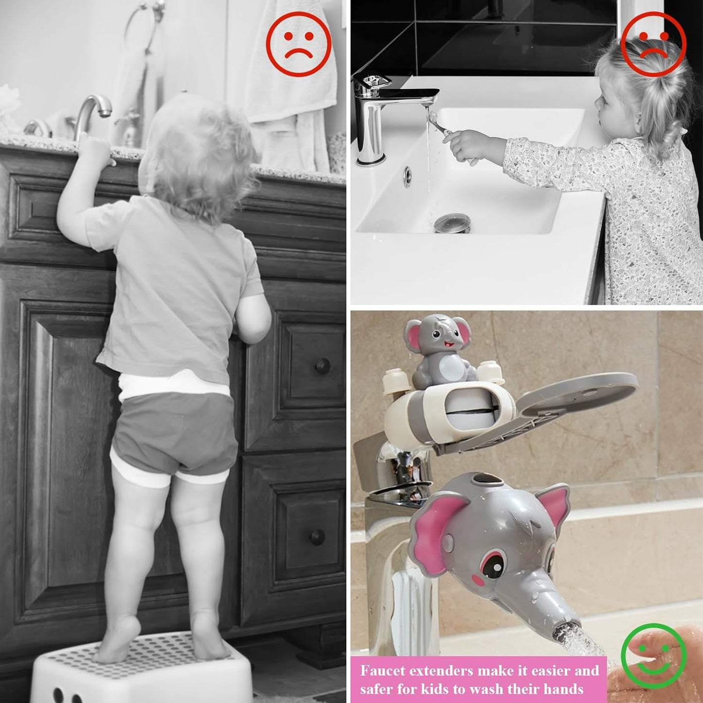 Sink Handle and Faucet Extender for Kids