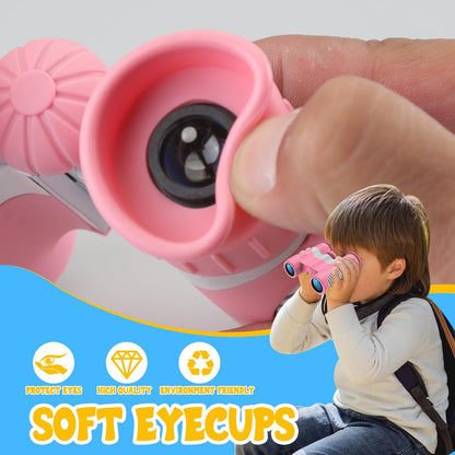 Kids Foldable Binoculars 8x Magnification - 3-12Y