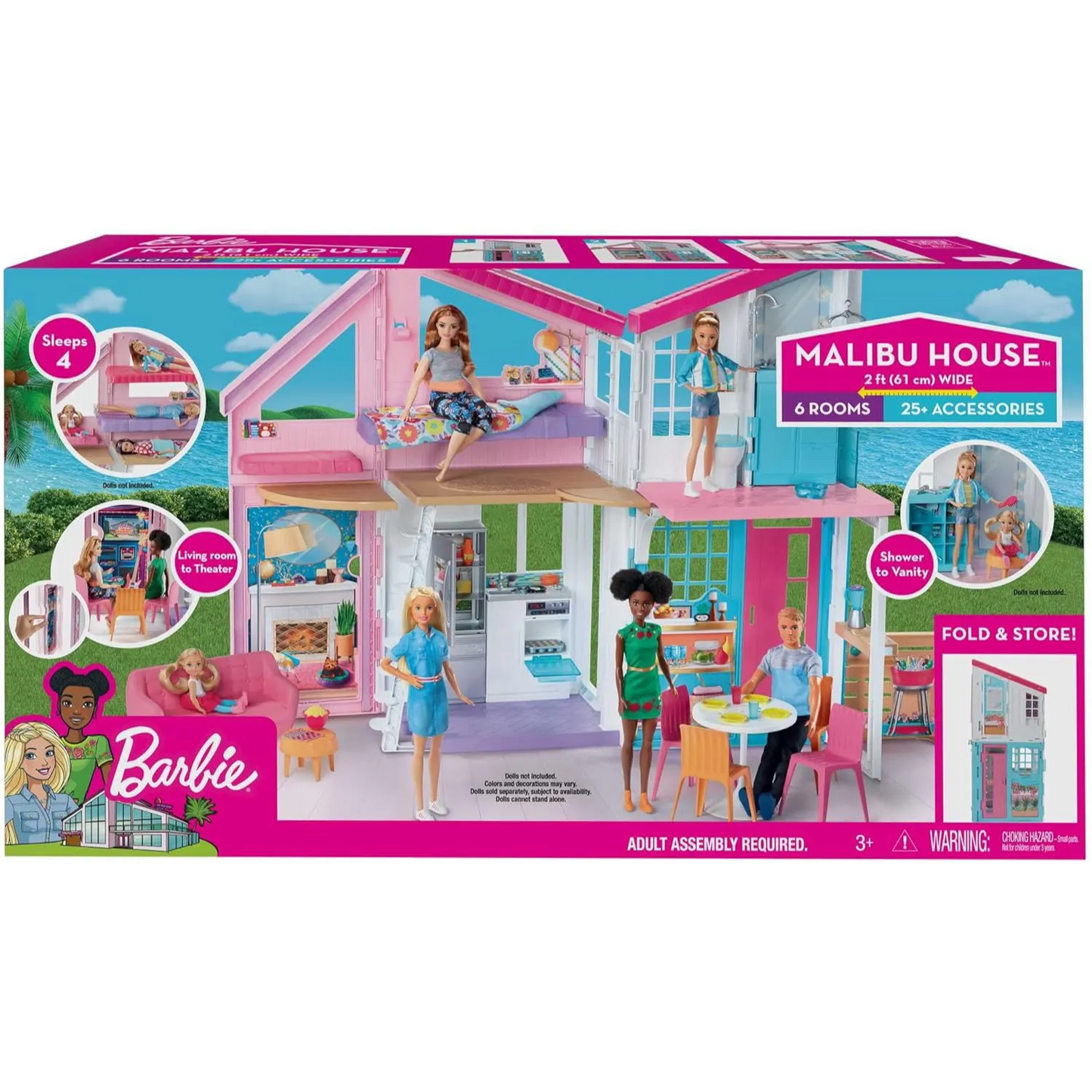Barbie Malibu House Playset - 3Y+