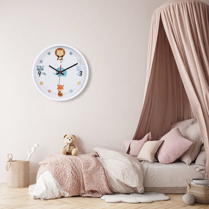 Kids Room Wall Clock Animal Theme - Playful Room Decor (25cm diameter)